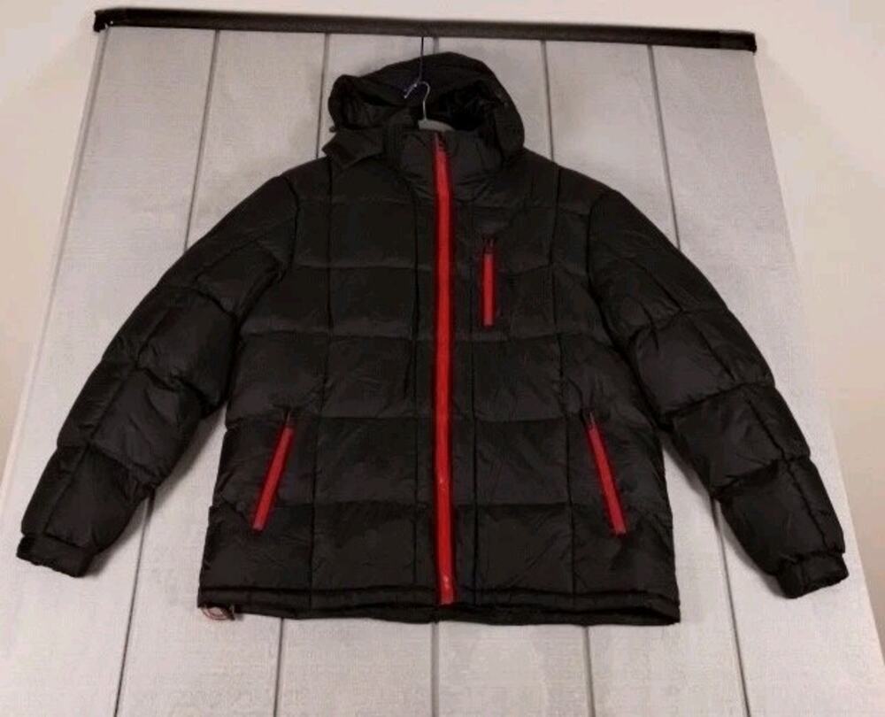 TRUPPA Black Puffer Coat Mens Black Size XXL - 5XL - Removable Hood - Excellent